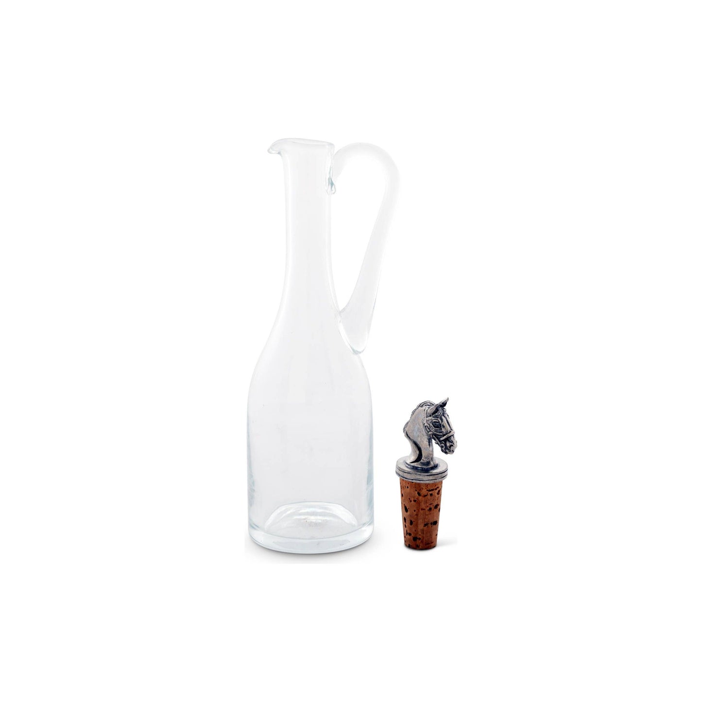Cruet Bottle with Horse Head Cork Stopper