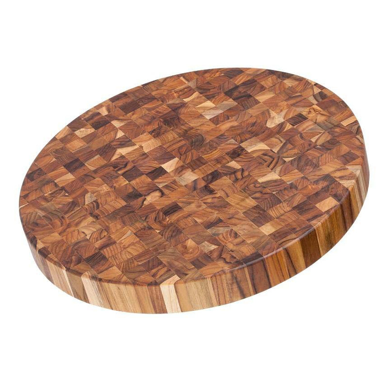 BUTCHER BLOCK CIRCULAR CUTTING & SERVING BOARD