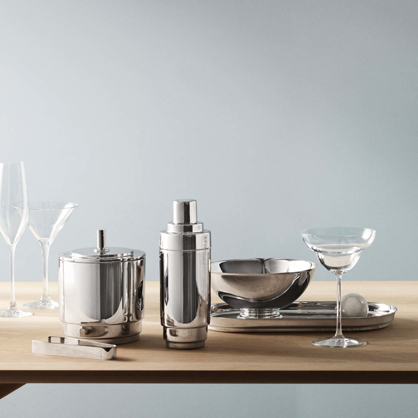 Manhattan Ice Bucket w/ Tongs
