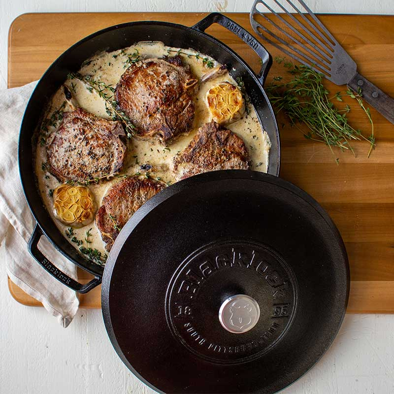 Blacklock Triple Seasoned 4 QT Braiser with Lid