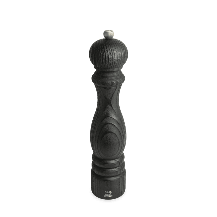 Paris Nature Black Manual Upcycled Wooden Pepper Mill, Black Finish