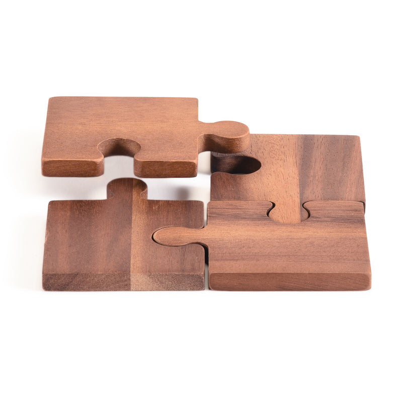 Puzzle Coaster Set of 4 Acacia Wood