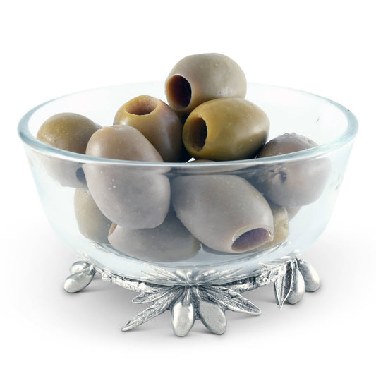 Olive Grove Glass & Pewter Bowl
