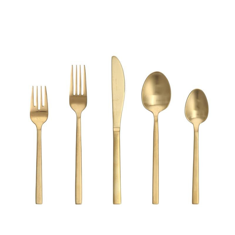 Arezzo Brushed Gold 20PC Flatware Set