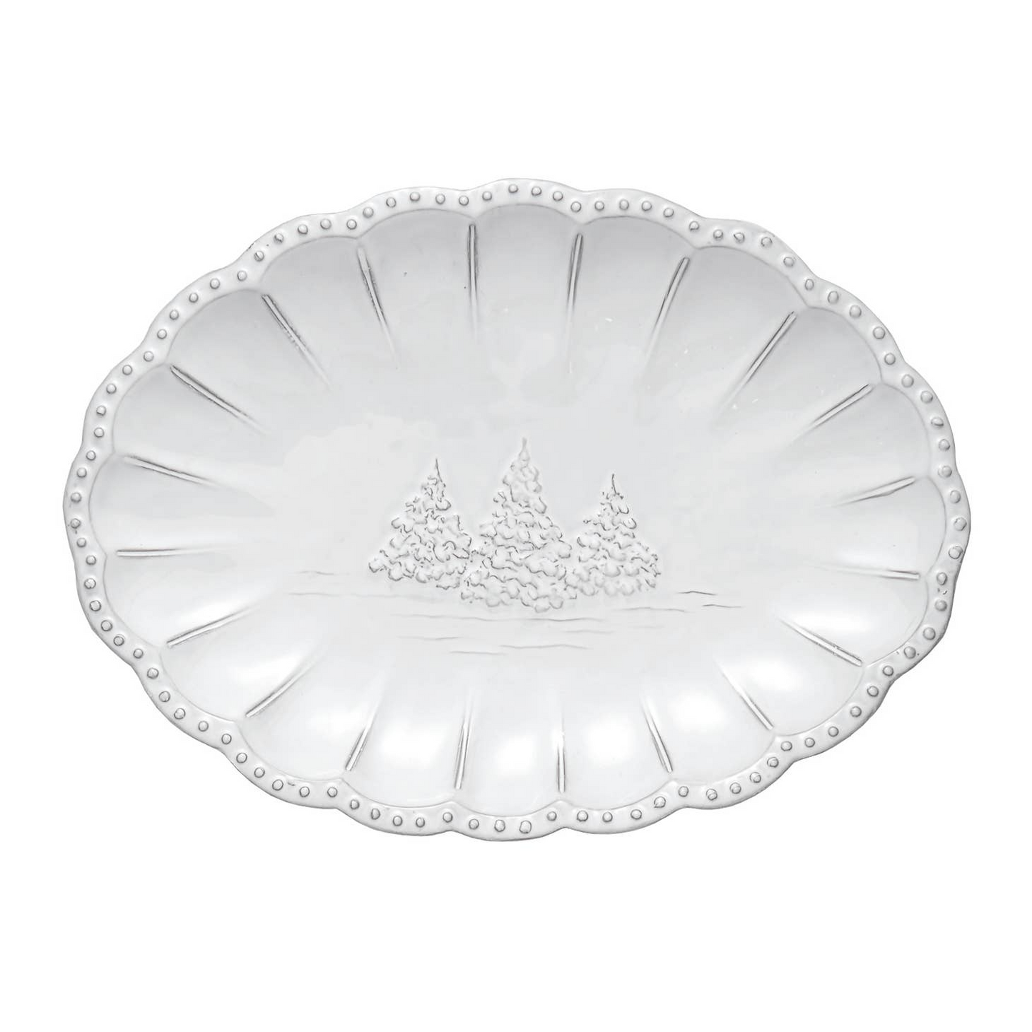 Bella Natale Beaded Oval Platter