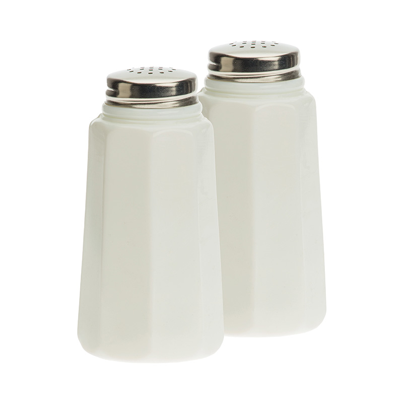 Panel Salt and Pepper Shakers - Pressed Glass - Pair