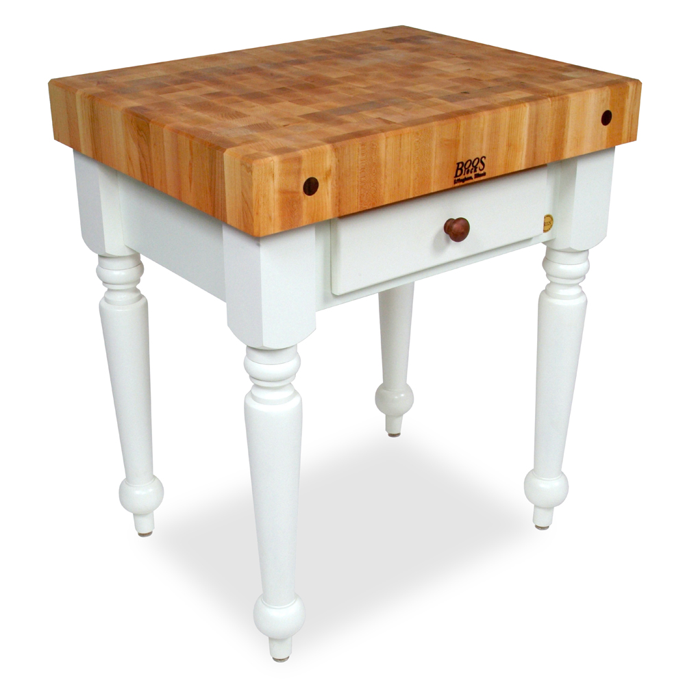 Maple Rustica Island With 4" Thick Top And Drawer