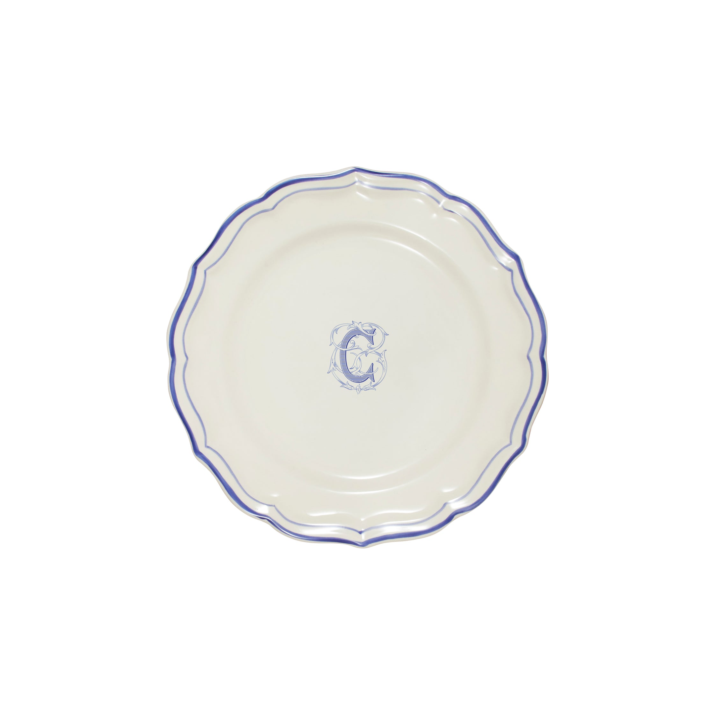 Les Filets - Dessert Plates Blue with Monogram