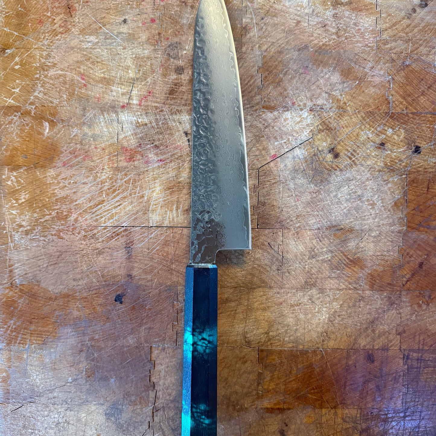 Damascus VG-10 Gyuto 210mm with Green Tortoiseshell Handle