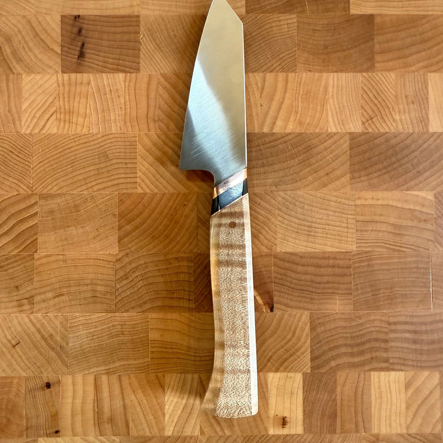 Rhymer Knives - Stainless Steel Kitchen Utility - 4" - Curly Maple
