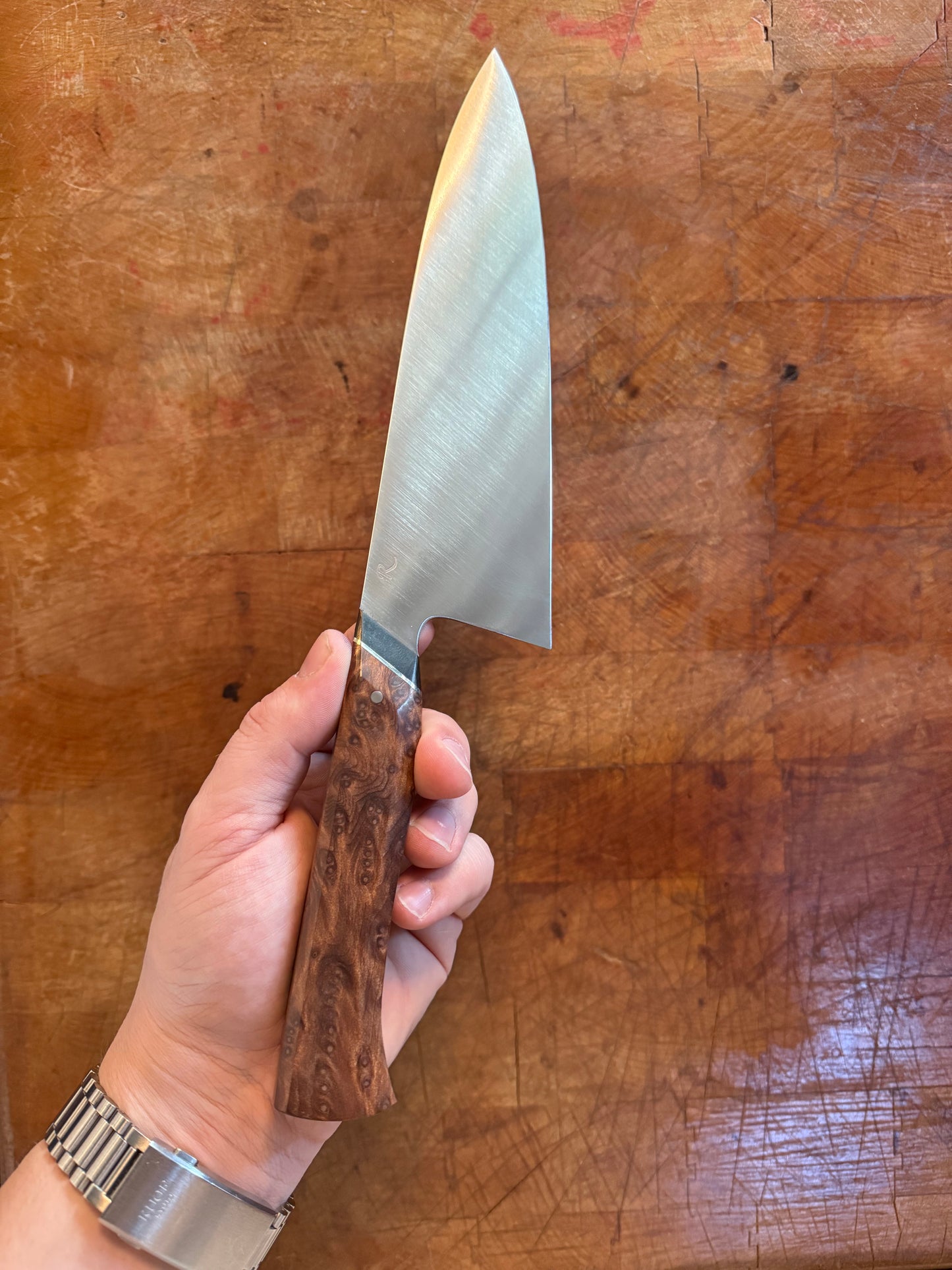 Carbon Steel Western Chef Knife- 8" - 26C3 - Spicy White Steel