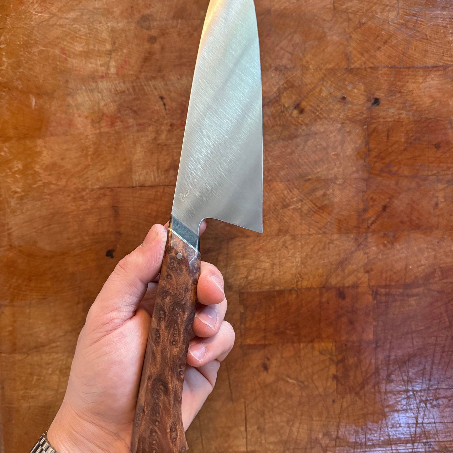Carbon Steel Western Chef Knife- 8" - 26C3 - Spicy White Steel
