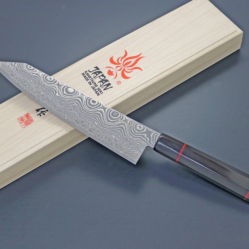 Kanetsune Namishibuki Kiritsuke-Gyutou 210mm Damascus