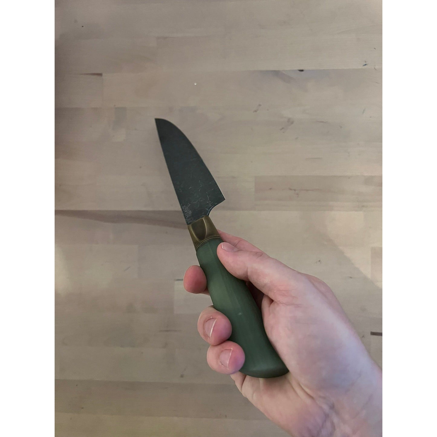 Primeaux - 6.5" Petty Stonewash Blade - Jade Handle
