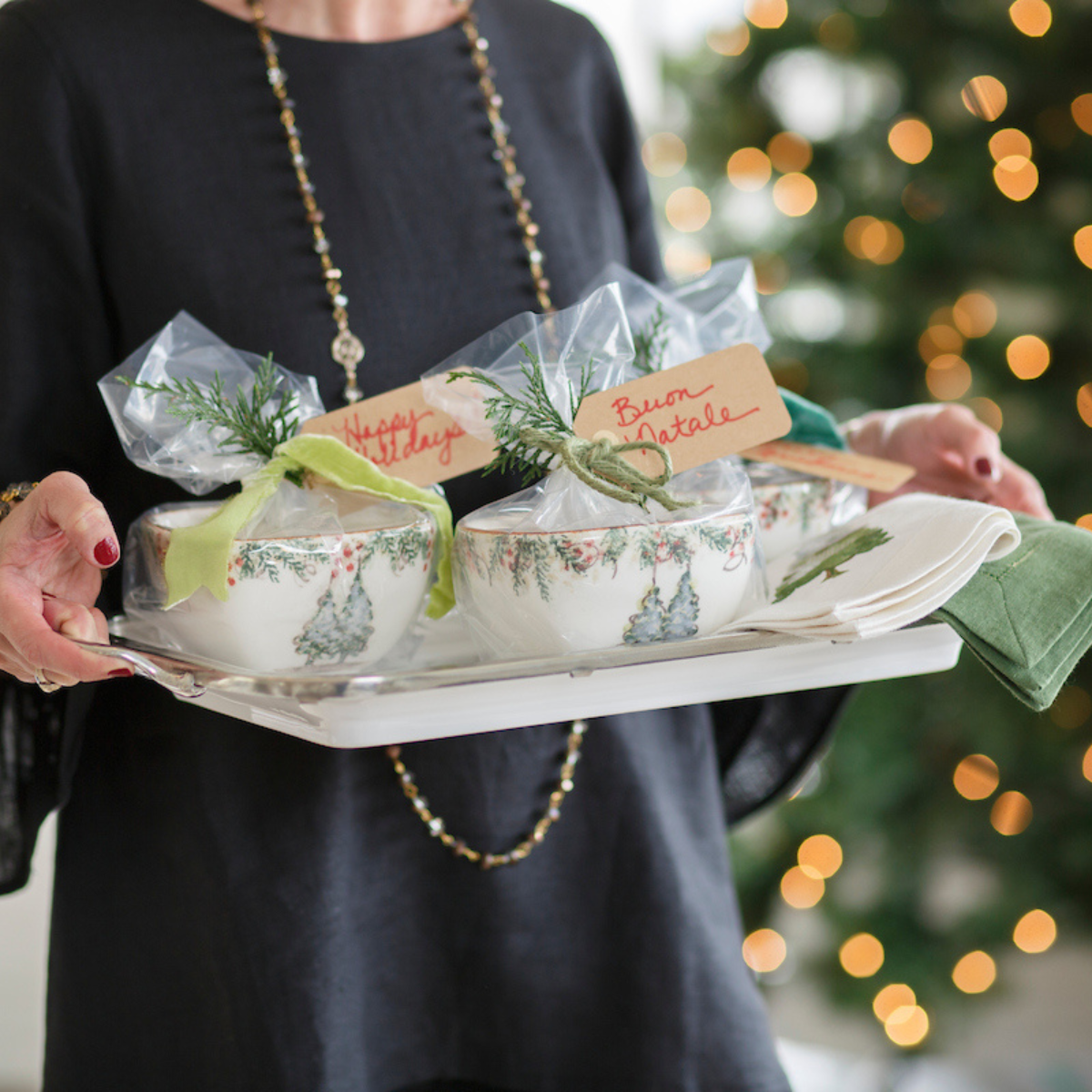 Natale Square Bowl - Christmas