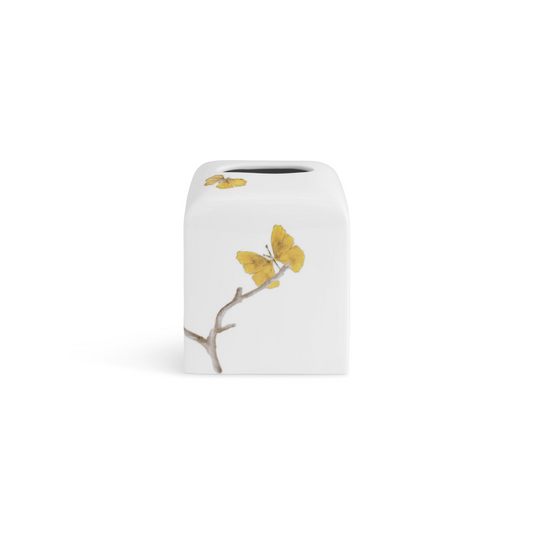 Butterfly Ginkgo Porcelain Tissue Box Holder