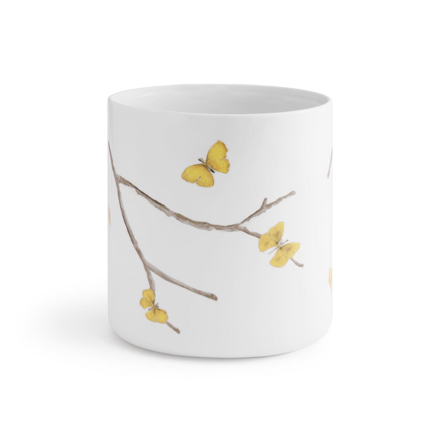 Butterfly Ginkgo Porcelain Waste Basket