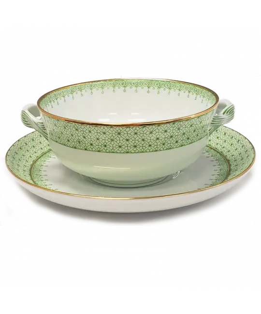 Lace Cream Soup & Saucer