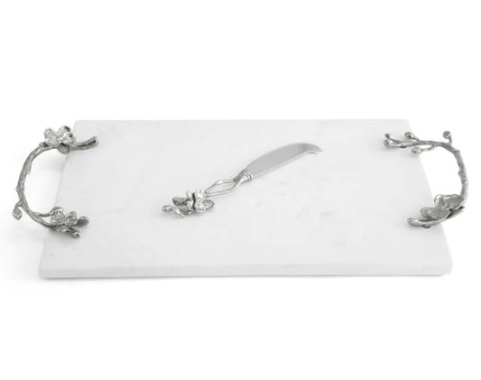 White Orchid Cheese Board w/ Knife