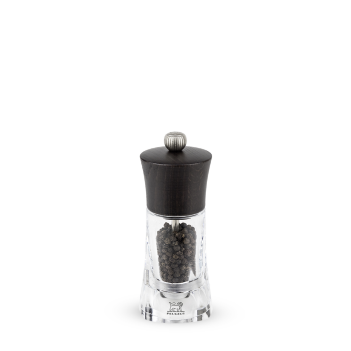 Oléron Manual Pepper Mill in wood and acrylic, chocolate 14cm