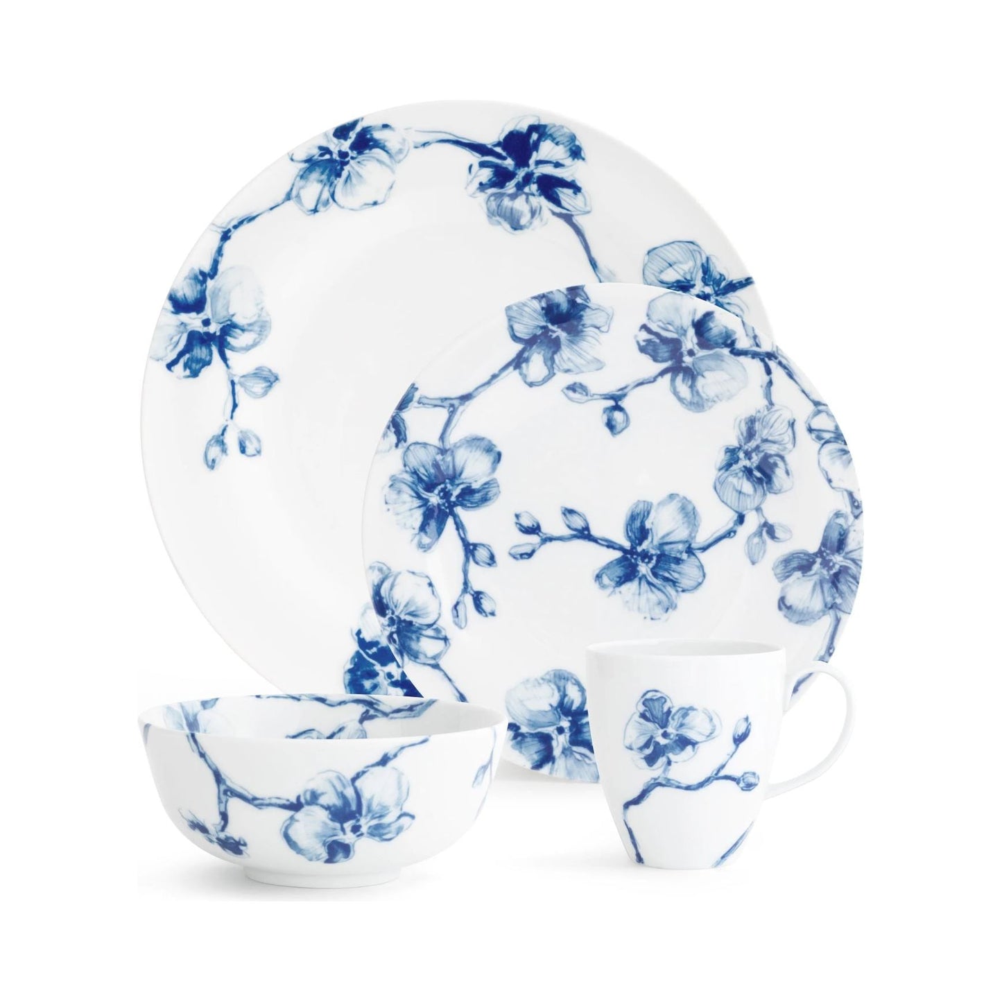 Blue Orchid Dinnerware - 4 Piece Setting