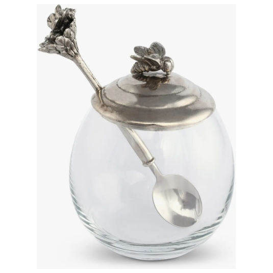 Bee Glass Honey Pot with Spoon