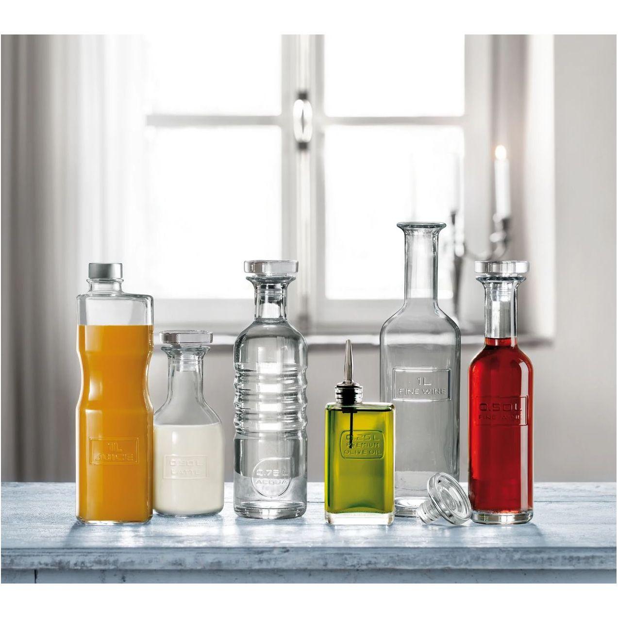 Optima 8.5 Oz Vinegar Bottle With Silicone/Stainless Steel Pourer