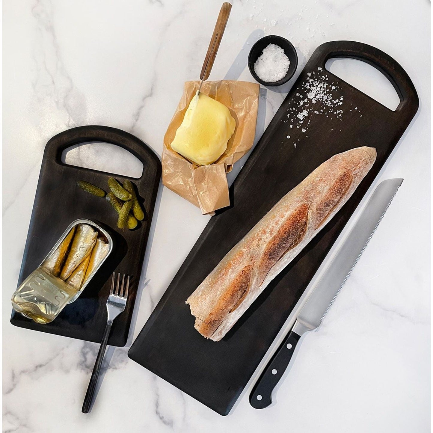 Ebonized Cherry Serving Board with Oval Handle