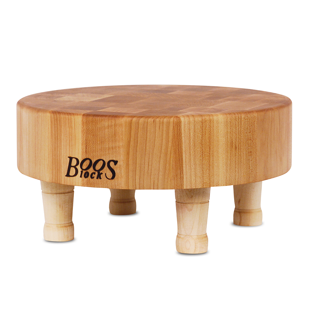 Maple MCR1 Round End Grain Chopping Block with Feet 3" Thick