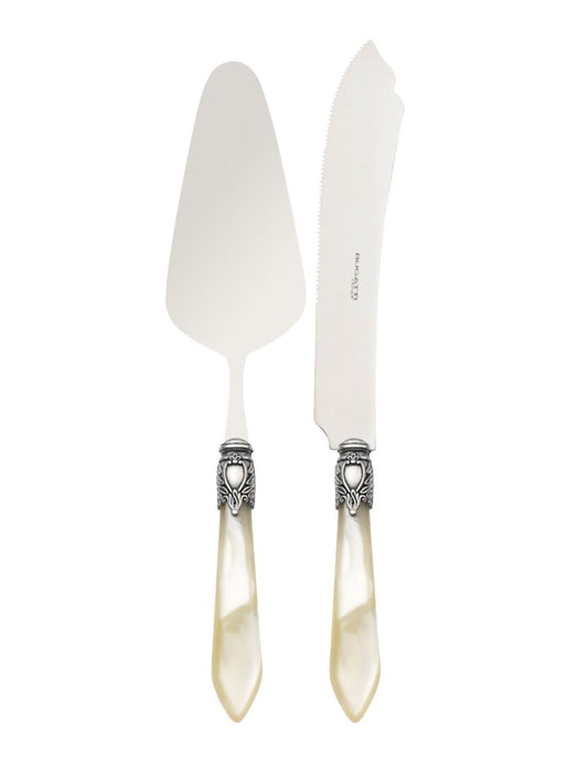 Oxford Collection - 2 Piece Cake Serving Set - Ivory