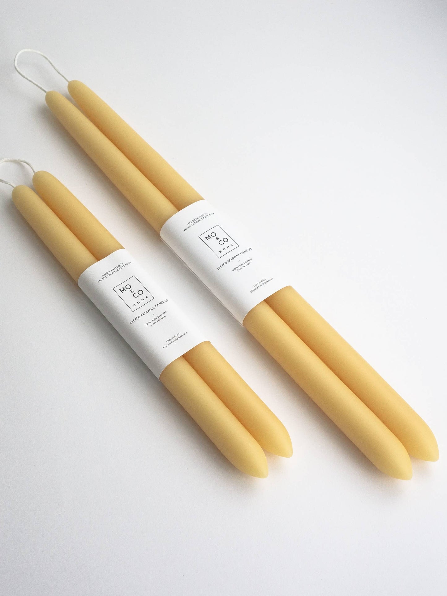 100% Beeswax Dipped Candles - 10"  Natural Gold