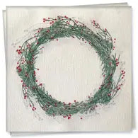 Paper Dinner Napkins - Green Wreath