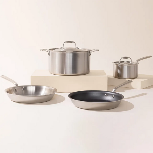 6 Piece Stainless Set Pot and Pan Set