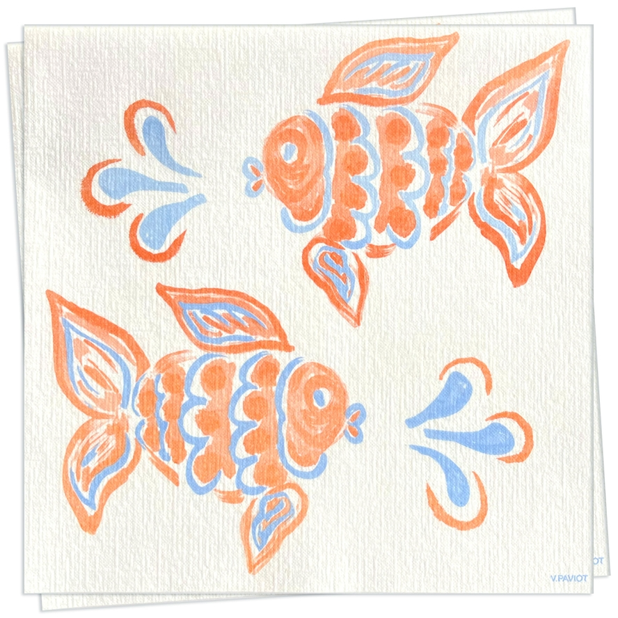 Paper Dinner Napkins - Poisson Ange Orange