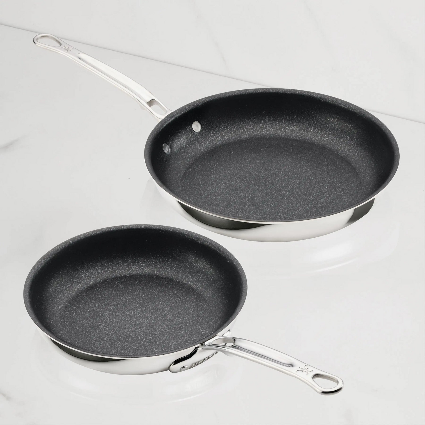 Probond Luxe Polished Clad Stainless Steel Skillets with Titum Nonstick