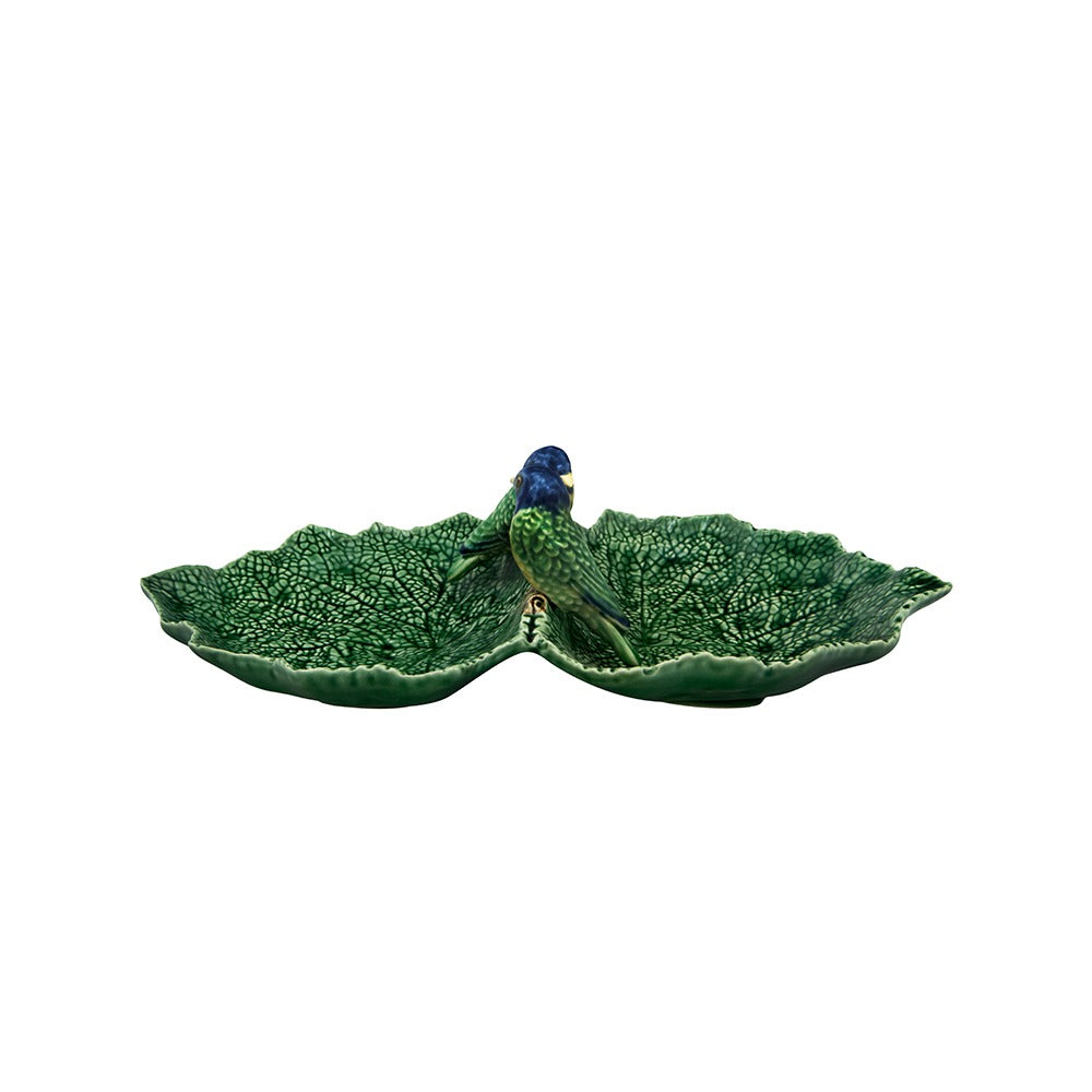 Double Leaf dish with Blue Birds