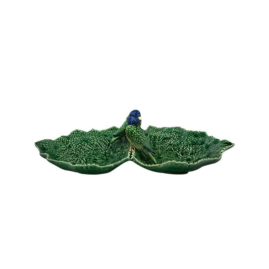 Double Leaf dish with Blue Birds