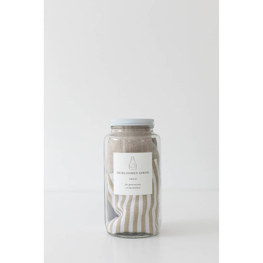 Keepsake Jar Linen Child Apron Oatmeal