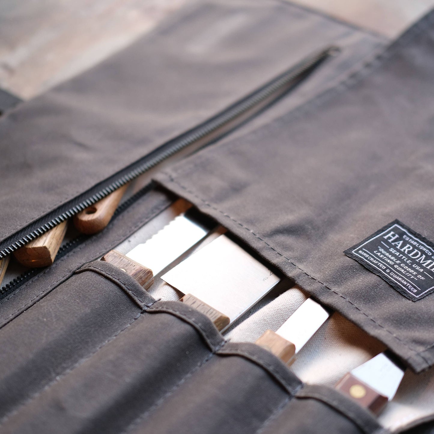 Waxed Canvas Compact Knife Roll