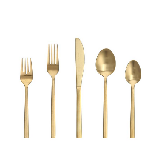 Arezzo Brushed Gold 20PC Flatware Set