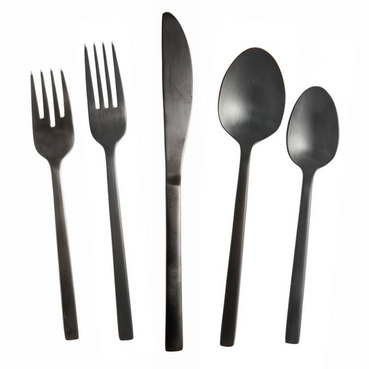 Arezzo Brushed Black 20PC Flatware Set