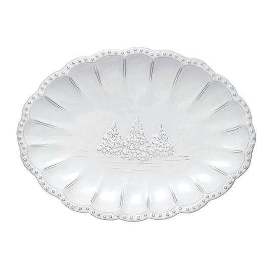 Bella Natale Beaded Oval Platter
