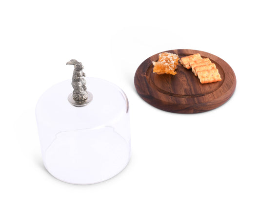 Bunny Glass Covered Cheese Wood Board