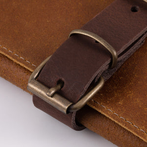 Leather 7 Pocket Knife Roll - Amber Vintage