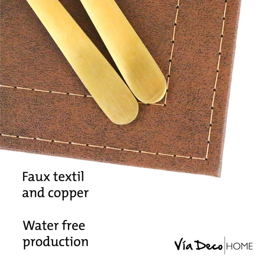 Placemats - Faux Luxe Leather (set of 6) Brown