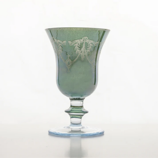 Rialto Borghese Etched Water/Wine Glass