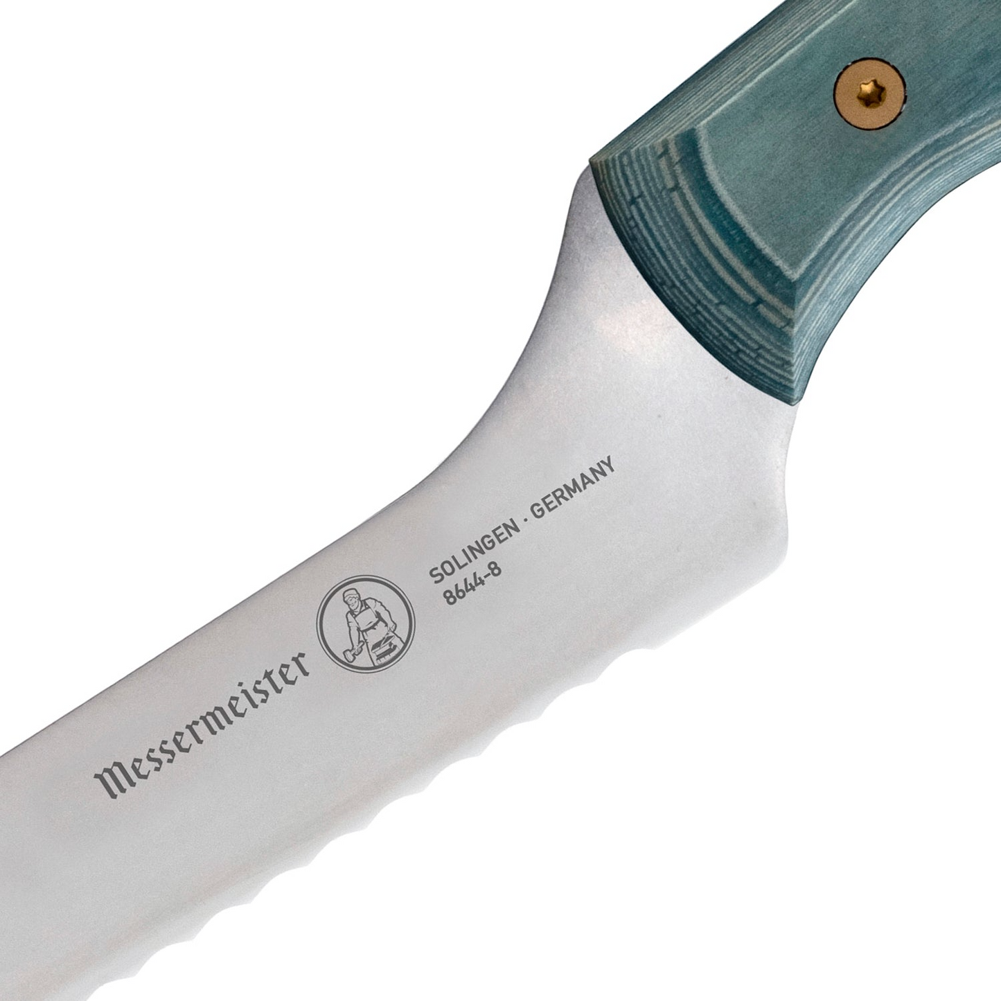 Custom Indigo Blue Scalloped Offset Knife 8 Inch