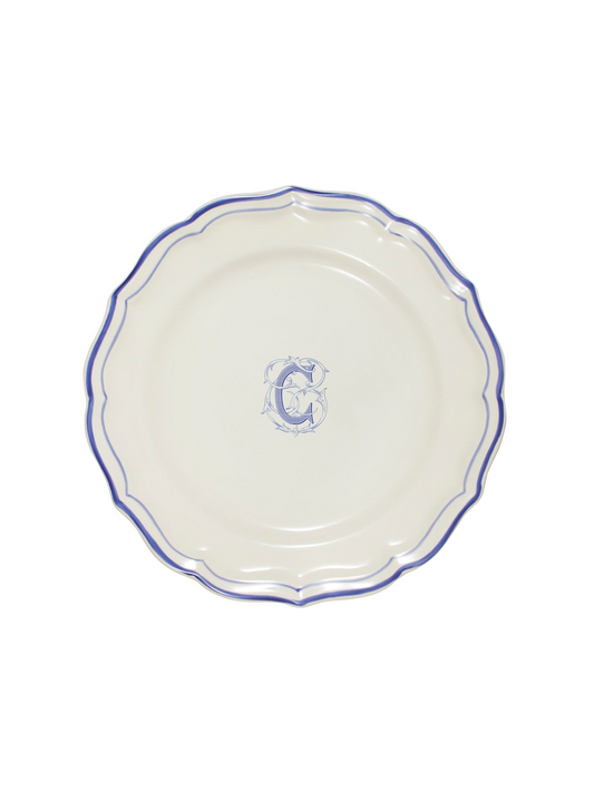 Les Filets - Dinner Plates Blue with C Monogram