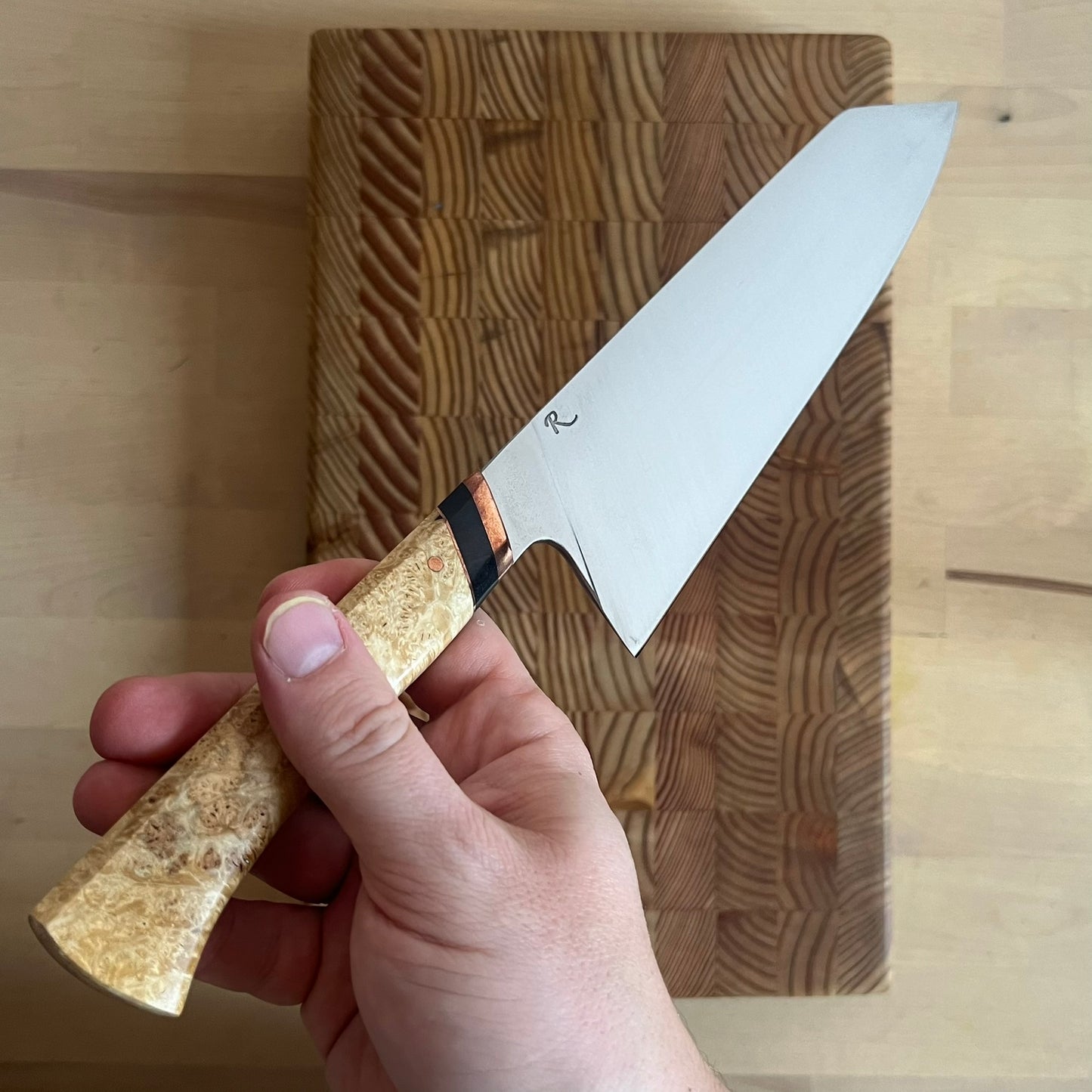 Carbon Steel Kiritsuke - 8.3" - 26C3 - Spicy White Steel