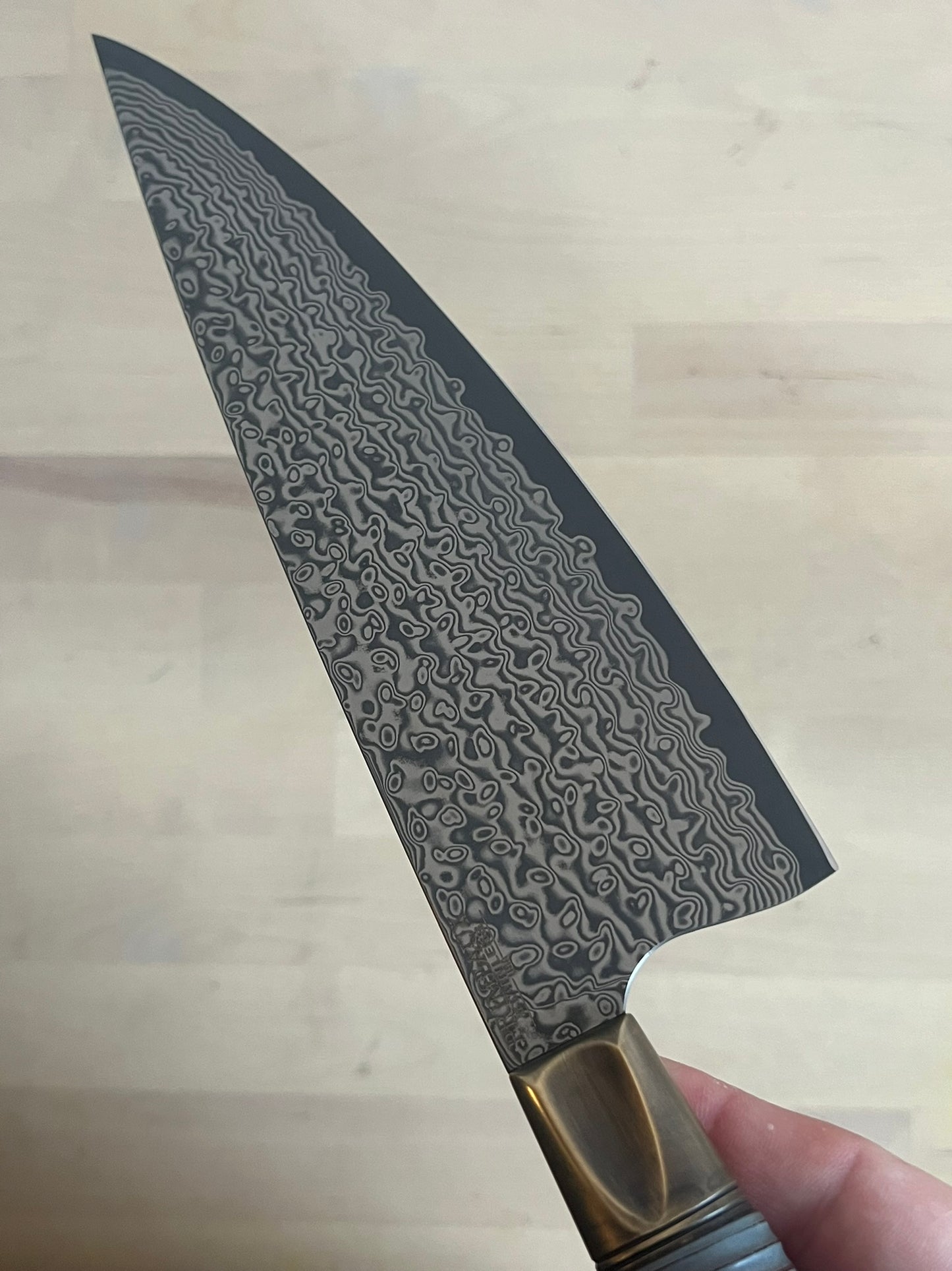 Primeaux 8.5" Chef - Damascus Blade - Farmhouse Ripple Handle